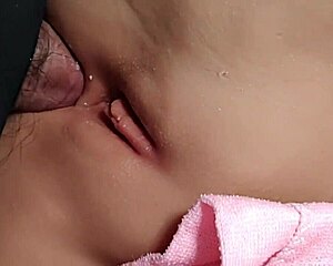 double penetration stretches her shaved big pussy assfucking closeup cumshot