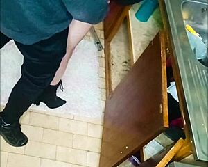 Neighbor begs for sink fix but ends up bent over dripping wet!