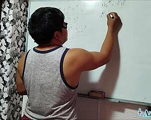 hey, wanna see this asian nerd student simplify algebra with her teacher's cock in the bedroom?