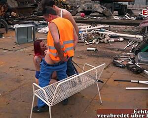 German Big Tits Redhead Milf Anal Outdoor Threesome Tease