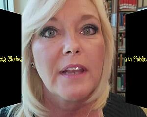 this milf housewife rips clothes off in public flashing shaved pussy and pierced nipples