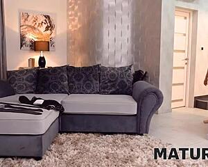 i'm blindfolded but this chubby granny pussy takes my cock deep