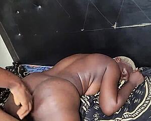 Black stud fucks ebony's huge ass pussy hard spreading cheeks wide