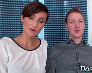 Gabrielle Gucci Swallows BBC Cum Right In Front Of Cuck Hubby!