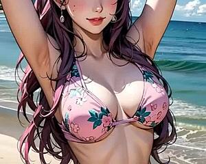 Sexy Asian Shirley Poses in Bikini Lingerie Model Style