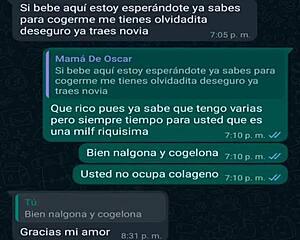 con la jefa de mi amigo oscar doña mary me da unas mamadas y le grabo el culo