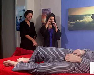 these cute lingerie femdoms humiliate me jerking so bad