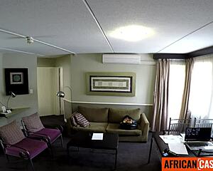 think this amateur ebony slut's sloppy suck gets her the gig?