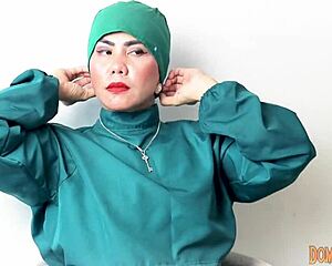 Nurse, those latex gloves make me throb for fetish play!