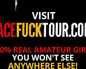 Classy Blue-Eyed Brunette Bimbo Craves Drowning in Monster Cock Cum