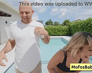 Seth Gamble Pounds Luna Luxe's Perfect Round Ass and Natural Tits Poolside in Hardcore POV