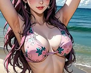 Sexy Asian Shirley Poses in Bikini Lingerie Model Style