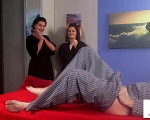 these cute lingerie femdoms humiliate me jerking so bad