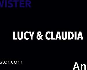 Slim lesbian models fist snatches and anals teasingly.