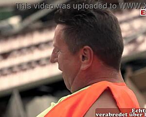 German Big Tits Redhead Milf Anal Outdoor Threesome Tease