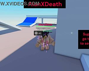 Who's riding cock while fighting in this public roblox pussy game?