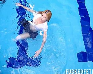 Slim Ashlee Rose Soaks Wetlook in Pool 745 Week 48 Release