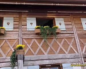 lederhosen swingers dive into a wild bukkake gangbang orgy with double anal penetration