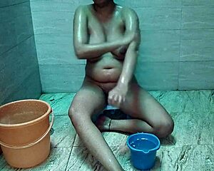 i pound indian village girl's tight pussy in outdoor bath creampie