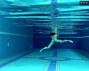 Lady Dee Swims Underwater Teasing Tight Pussy In Pool