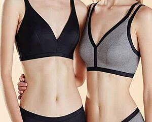 hey check out these cute lingerie models stripping barefoot in panties