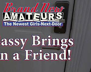 Skinny sassy blonde and cute brunette Lola suck tits and twats together