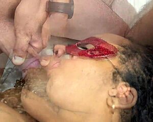 Amateur brazilian wife sucks three cocks and offers her fat ass in wild homemade orgy