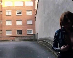 ever flashed your tits and ass nude in public street before?