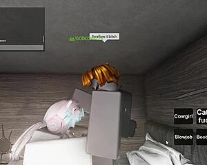 Two roblox whores get hardcore fucked in group banging session