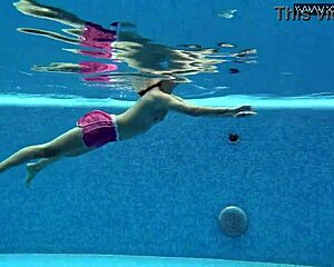 Lady Dee Swims Underwater Teasing Tight Pussy In Pool