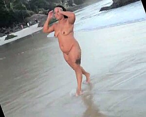 met this short thick sexy black brazilian nudist babe on beach watch till end