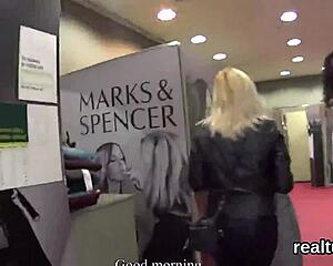 a striking czech teen gets seduced in the mall then stripped and fucked hard in pov