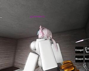 Two roblox whores get hardcore fucked in group banging session