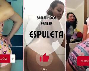 Hot latina brunette twerks ass with bare pussy out 🍑😍