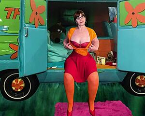 Granny Velma submits fully, orgasming hard in missionary cosplay fuck with cum explosion