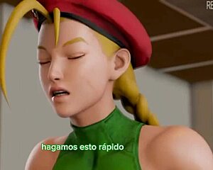 Cammy battles Yuri in an intense futanari showdown by Redmoa.