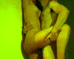 A young couple sneaks a quick fuck amid the nightclub dancing.