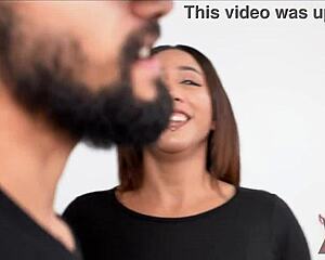 Delivery guy with huge cock rips boss's wife's curvy latina pussy apart.