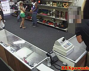 caught my girlfriend's pussy getting pounded hard for pawnshop cash on hidden cam