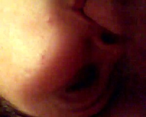 This bbw fat chick sucks big cock and tits bounce while she slurps