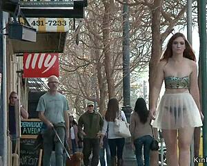 Slave tightly bound in flower shop