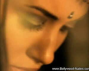 Beautiful bollywood brunette chick dances erotically stripping nude teasing