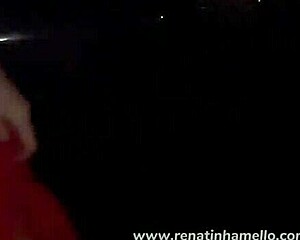 Xixi squirts wildly in public street as skinny Latina milf Renatinha Mello