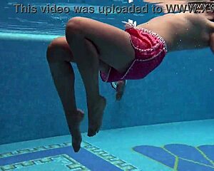 Lady Dee Swims Underwater Teasing Tight Pussy In Pool