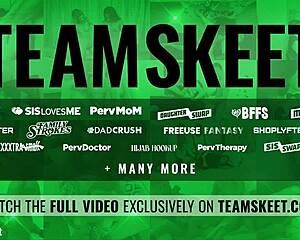 Stepmom ignored too long bends over sofa flashing fake tits, begs for cowgirl cock cumshot now!