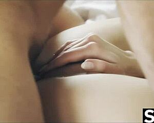 Brunette babe with big tits sucks cock blows then rides to multiple orgasms