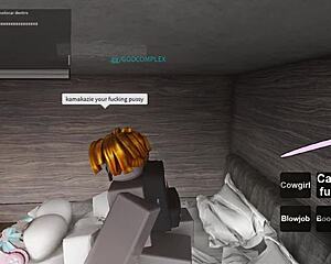 Two roblox whores get hardcore fucked in group banging session