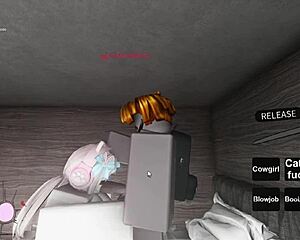 Two roblox whores get hardcore fucked in group banging session