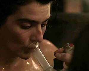 See Gaby Hoffmann and Cherry Jones topless in see-through outfits teasing big tits