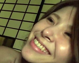 japanese milf's huge natural tits bounce during outdoor sex